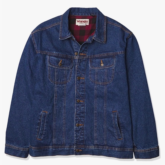 Wrangler Jackets & Coats Wrangler Mens Flannel Lined Denim Jacket